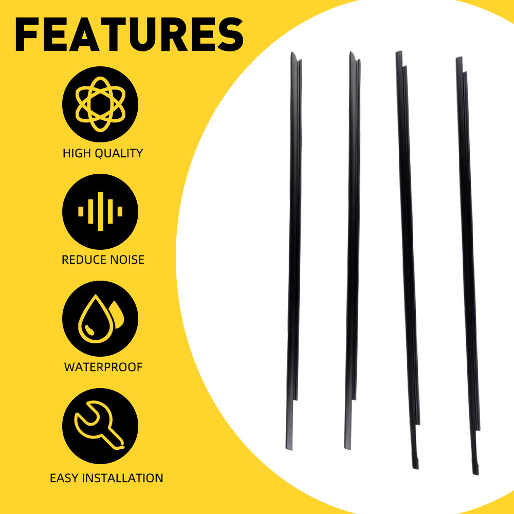 4x Window Weatherstrip Moulding Trim Seal Belt Fit For DODGE RAM 1500 2500 3500