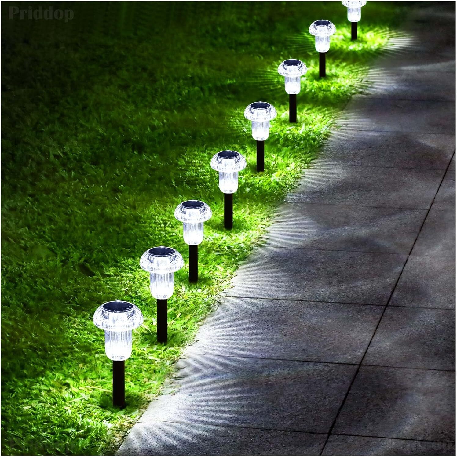 8 Pack Solar Garden Lights Outdoor Waterproof Pathway LED Lights Landscape Yard