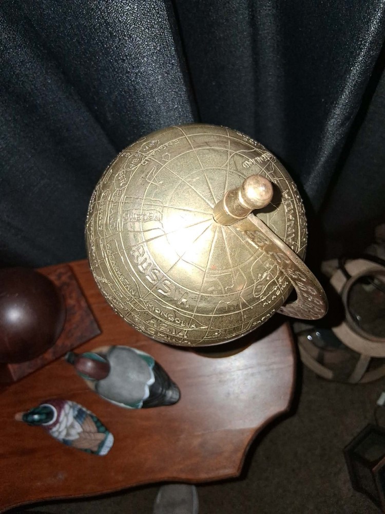 MARITIME NAVIGATIONAL SOLID BRASS WORLD GLOBE