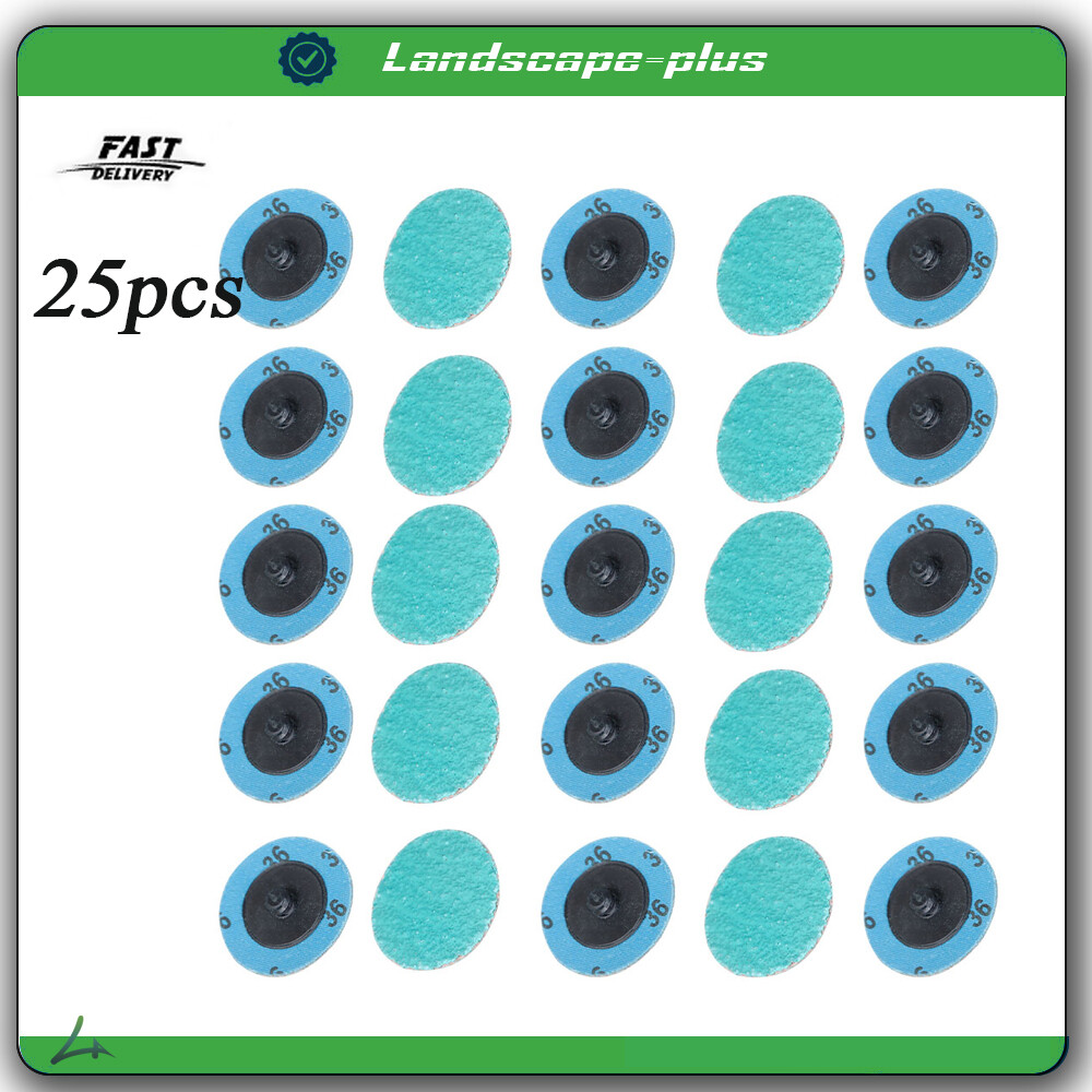 25 Pcs 2" 36 Grit Zirconia + Grind Aid Quick Change Sanding Discs Type