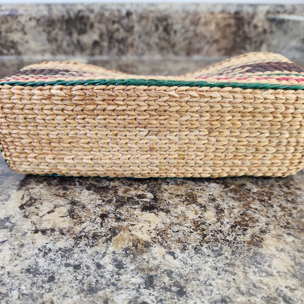 Vintage Sewing Storage Basket Woven Rectangle Lid