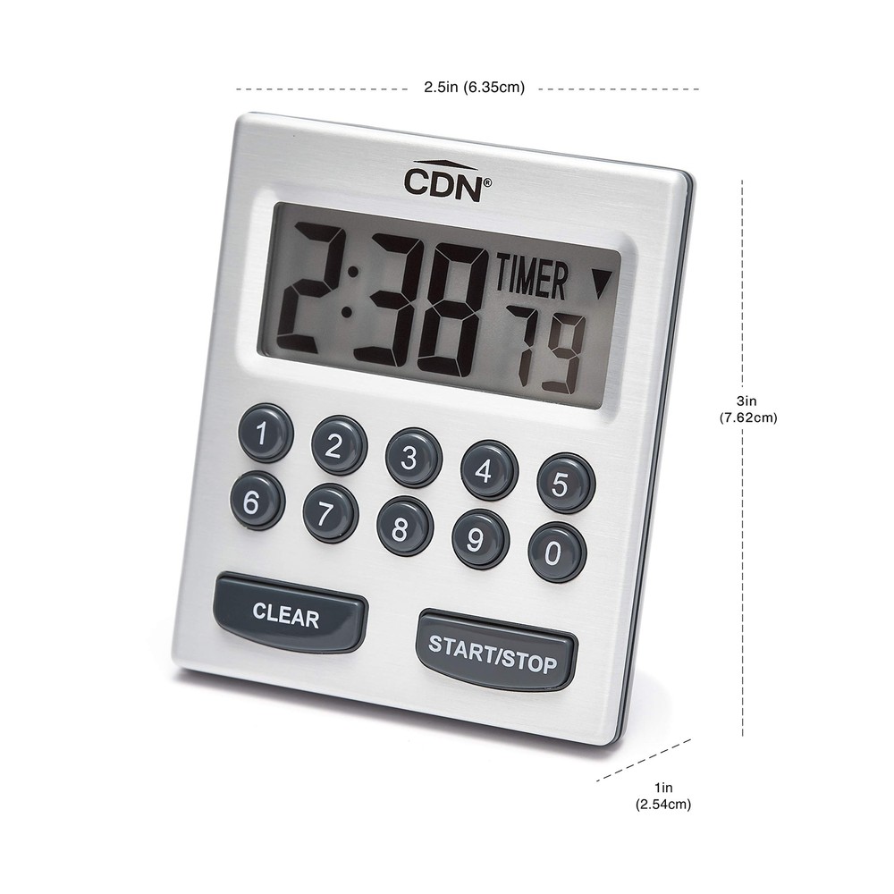 CDN Direct Entry 2- Alarm Digital Kitchen Timer | Counts Up & Down, 10 Hours ...