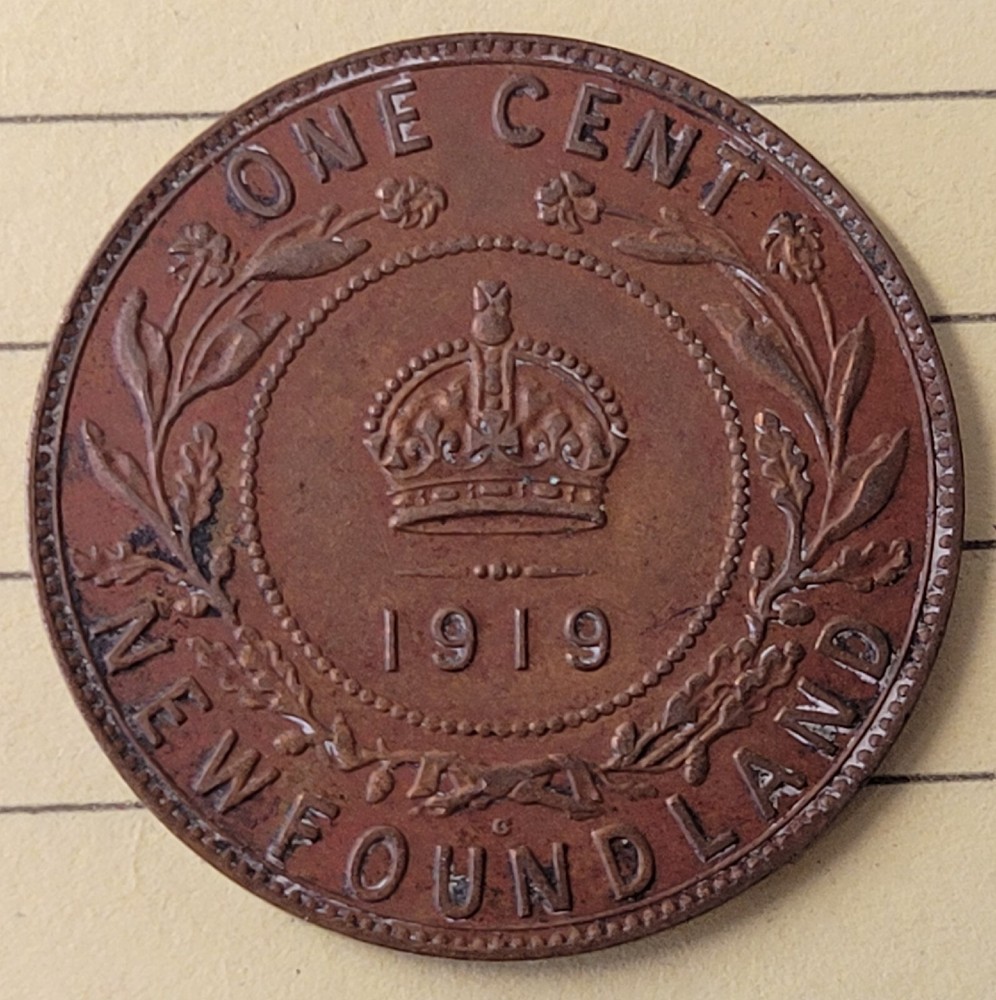1919 Newfoundland Large Cent. High Grade. NICE...