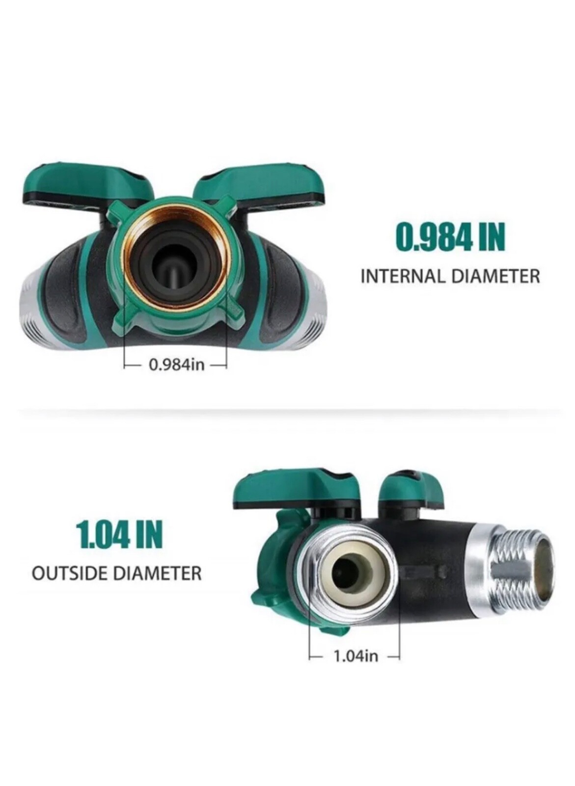 2-Pack 3/4" Water Hose Splitter Dual Garden Y Valve Connector