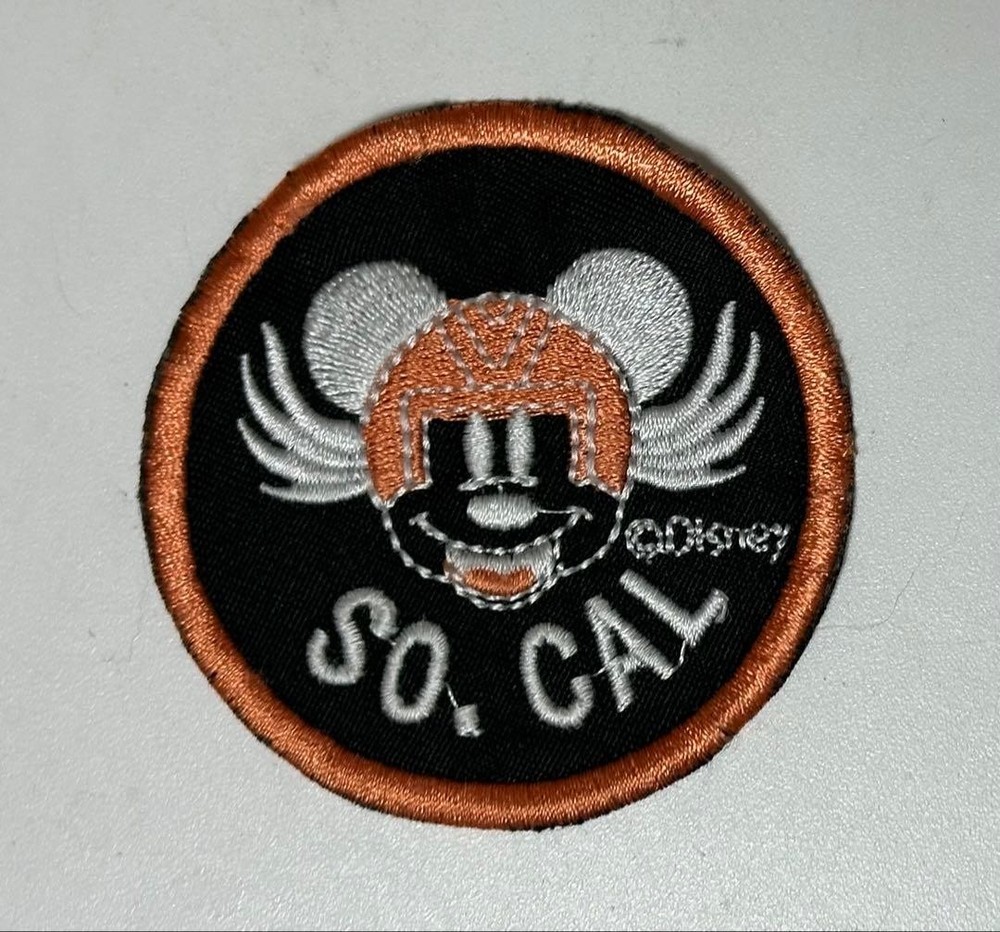 Disney Mickey Mouse SO.CAL Patch Rare Used 6.2cm