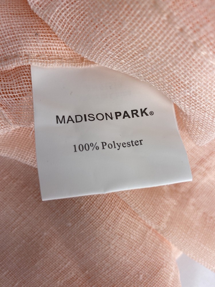 Madison Park Rosette Tab Top Solid Window Curtain Panel Drape 50" x 84” Blush