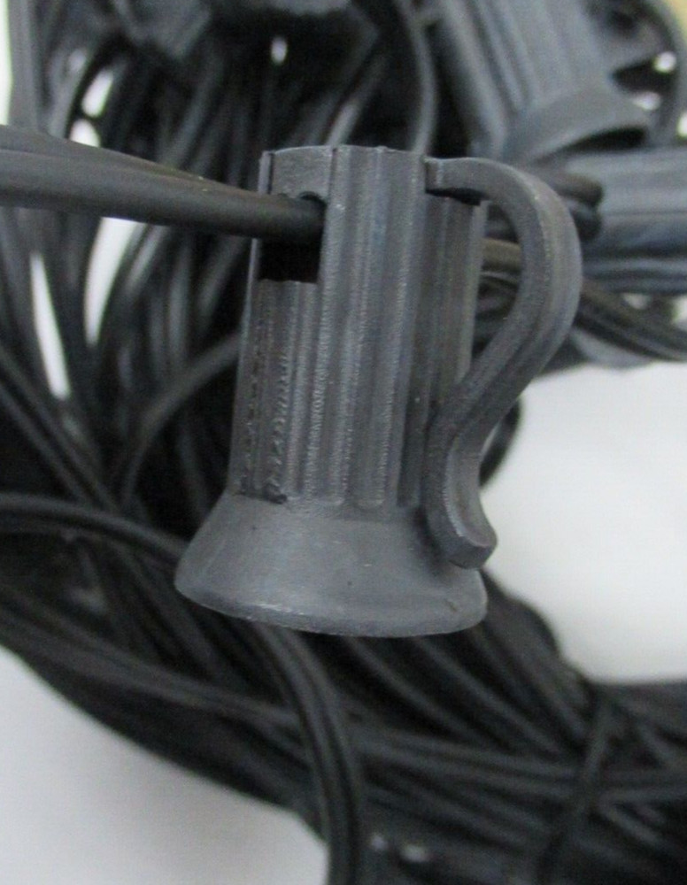 100ft Outdoor String Lights Waterproof, Black wire