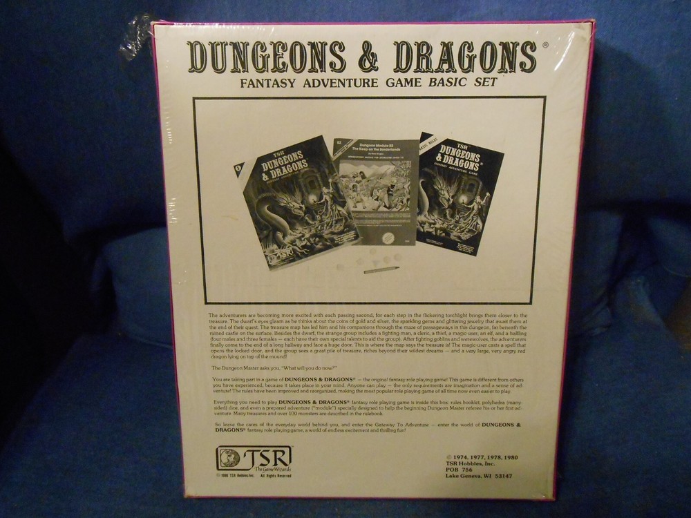 TSR Dungeons & Dragons Basic Boxed Set 8th Print 1981 w/Dice Sealed SW!