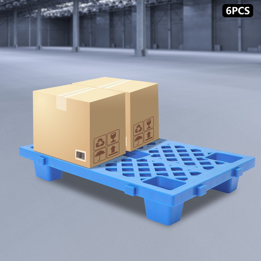 6 Pcs Interlocking Storage Plastic Pallets Rectangular Pallets 100kg/220.46lbs