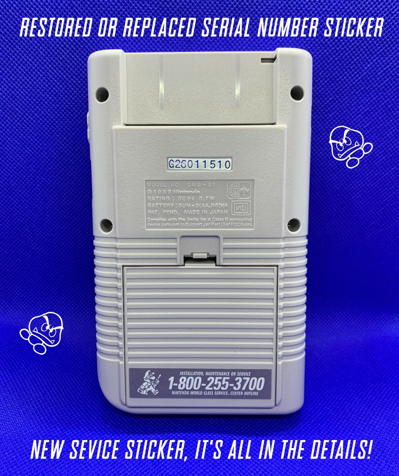 *RESTORED BACKLIT COLOR* ORIGINAL NINTENDO GAME BOY DMG-01 IPS 11% LARGER SCREEN
