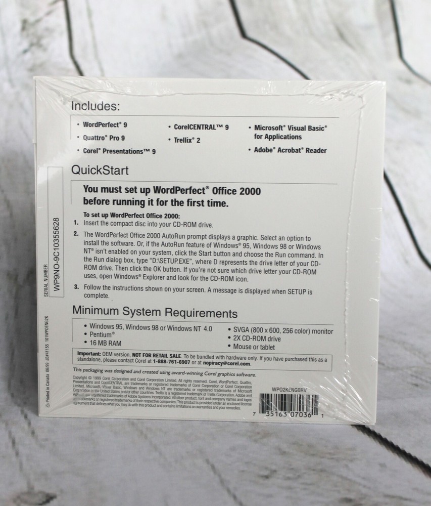 NEW Corel WordPerfect Office 2000