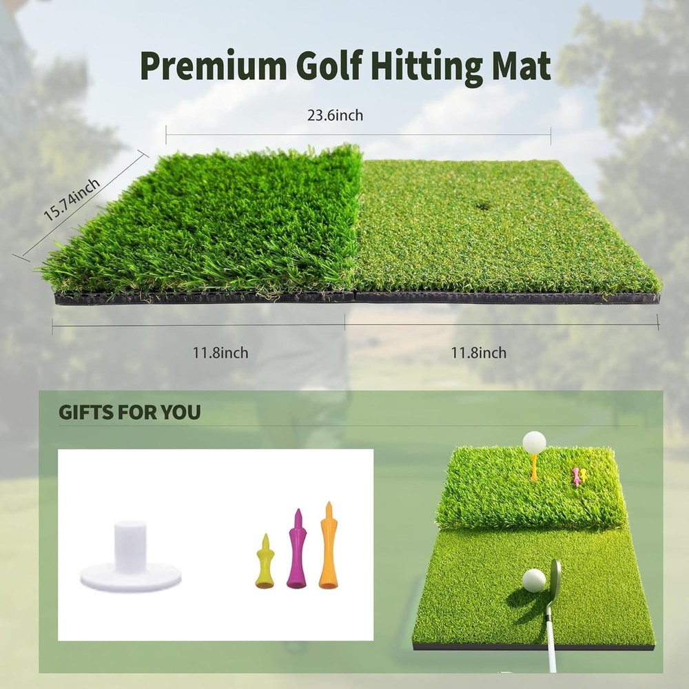 Golf Hitting Mat, Swing Path Feedback Golf Training Mat, 16"x12" Extra Replac...