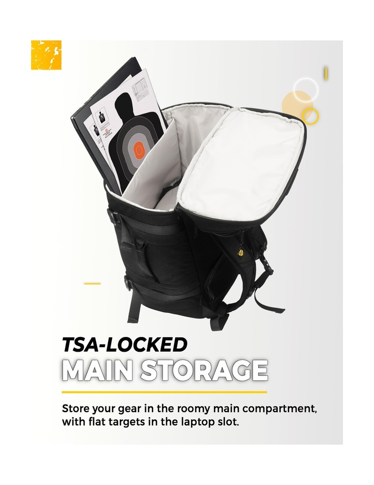 TradeSmart Range Backpack for Handguns, Ammo & Shooting Gear with 3 Lockable ...