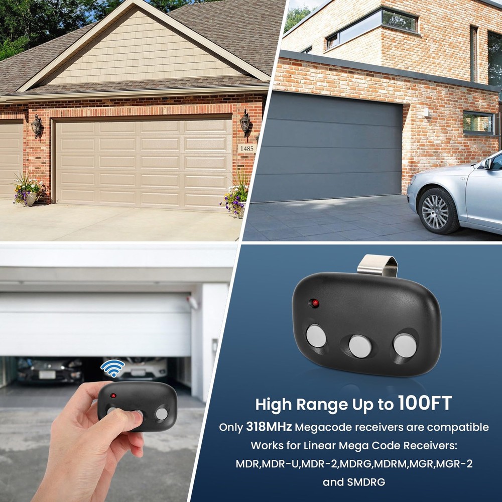 10x For MCT-3 Linear Mega Code 3BTN Garage Door Opener Remote DNT00089 LD033