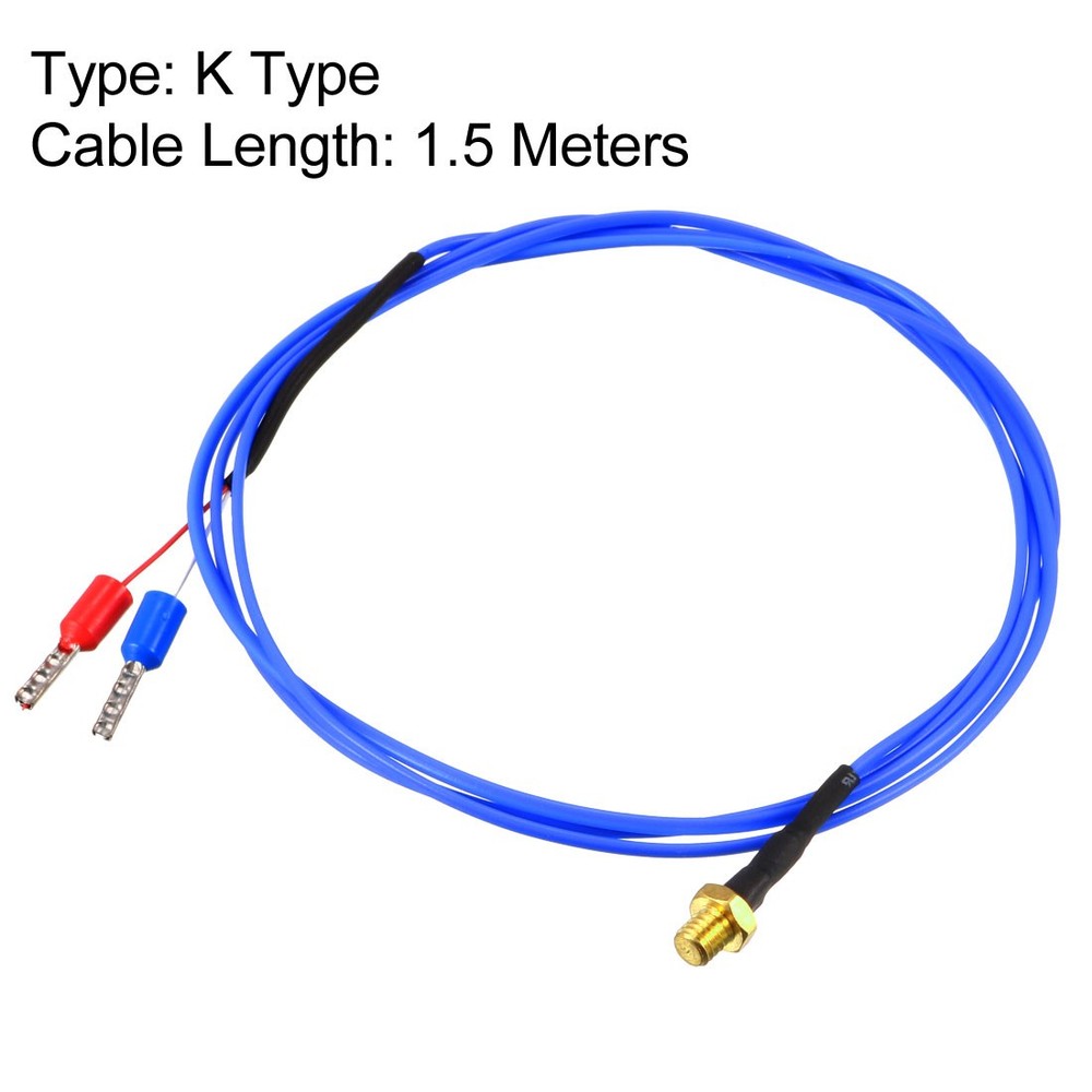 K Type Thermocouple Temperature Sensor Probe 1.5M Cable M4 Thread