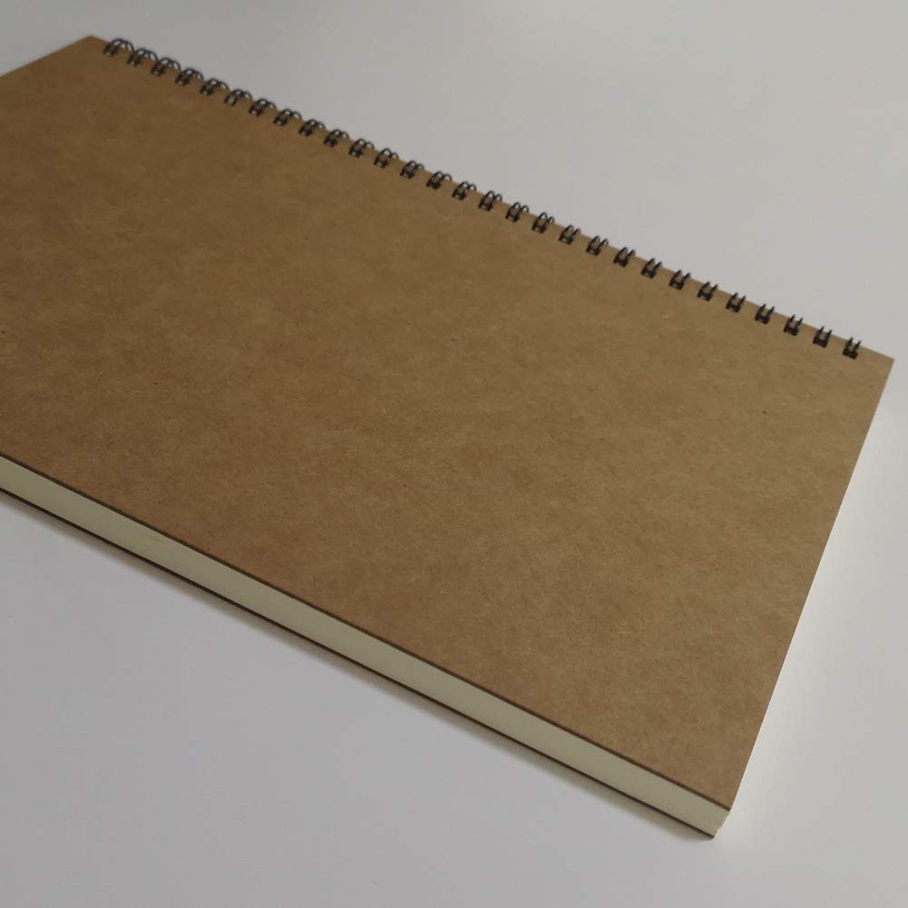 Spiral Notebook Journal Lined B5 Hard Kraft Cover Ruled Wire Bound Notebook