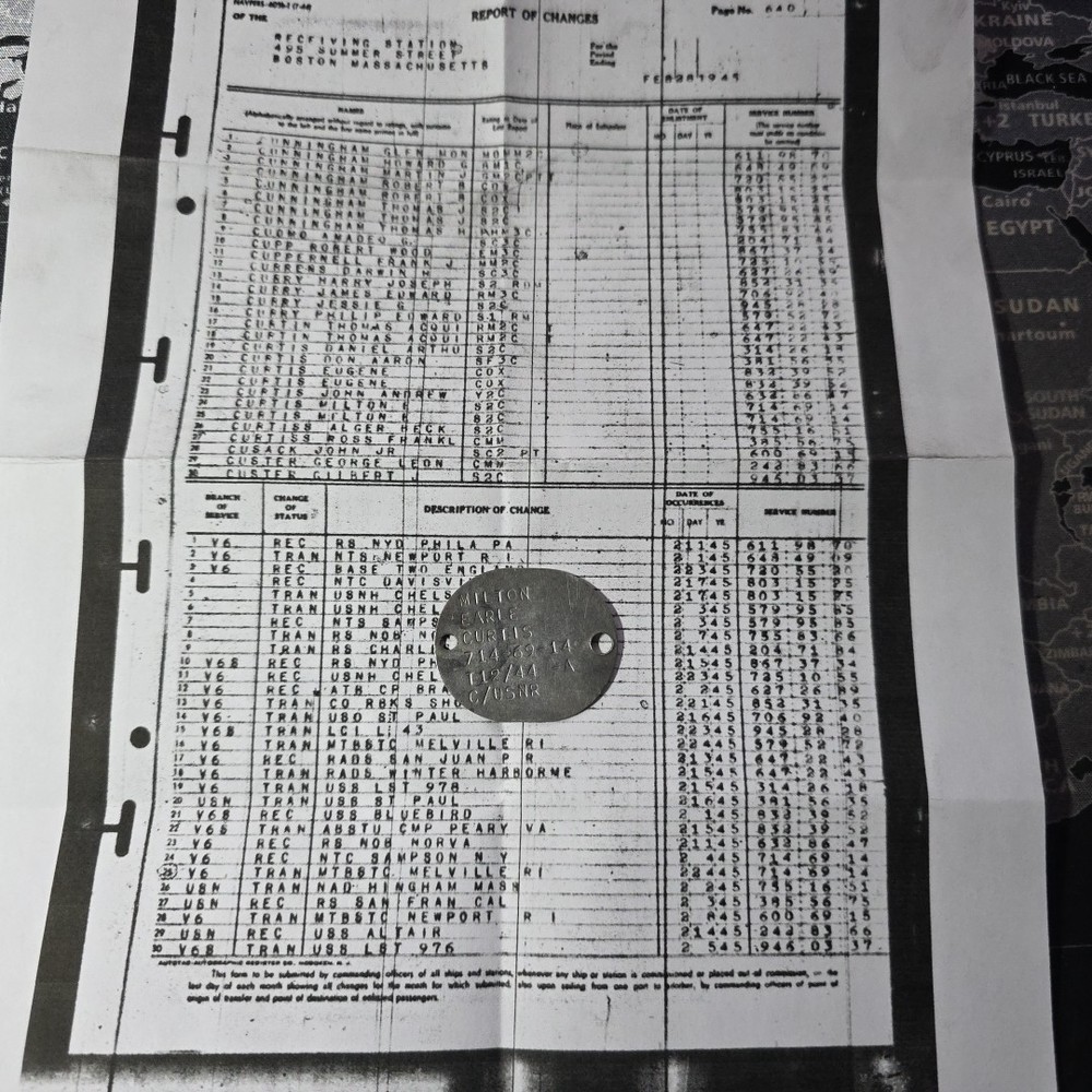 Boston Massachusetts WW2 U.S. Navy Sailor's Dogtag & Research