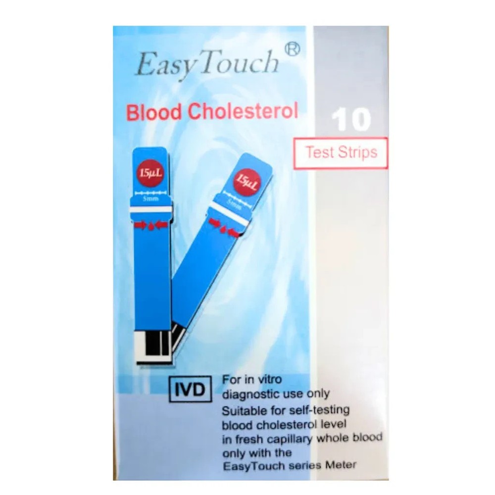 Self Testing EASY TOUCH Blood Cholesterol 1 Box - 10 Test Strips