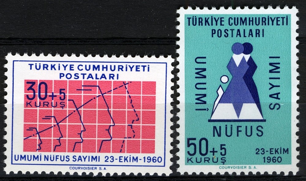 Turkey 1960, Census set MNH, Mi 1776-77