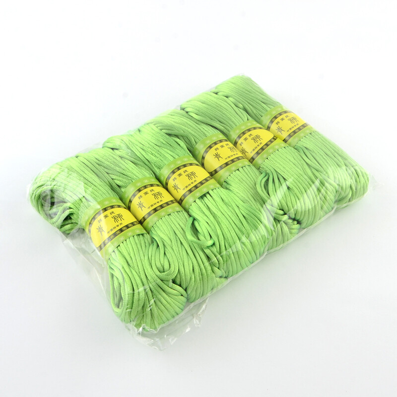 Polyester Cord 6 bundles in bag lime green  ea bundle 20m LONG  PC13