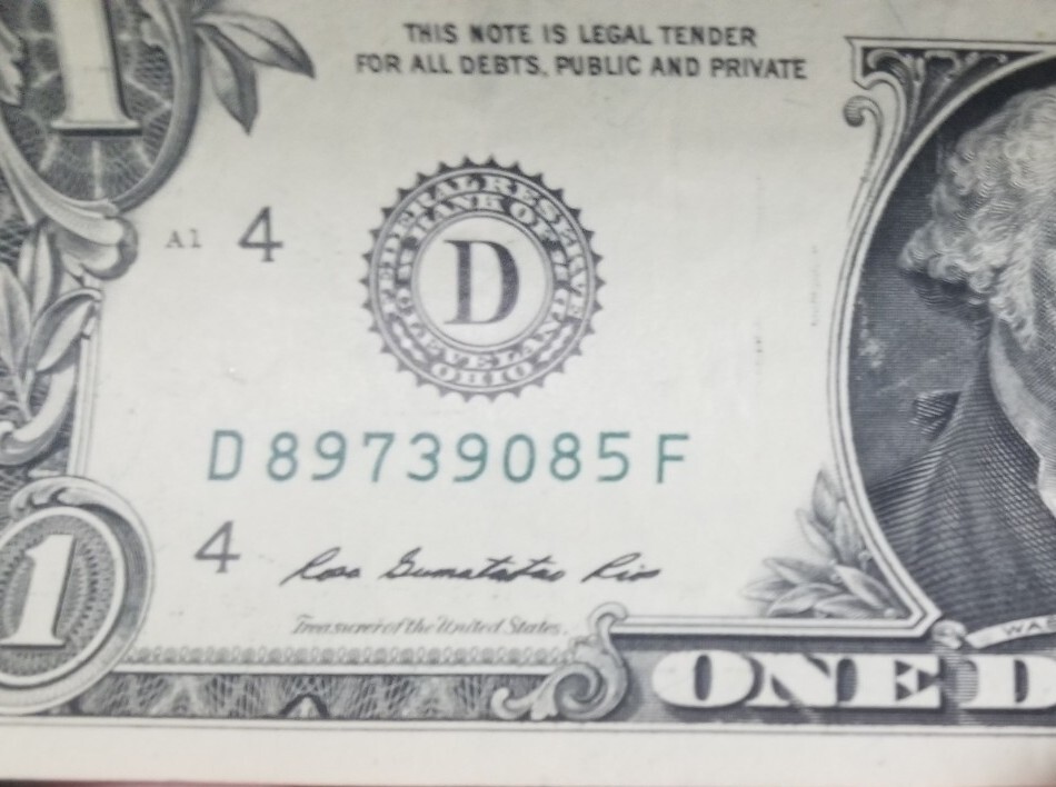 Us $1 DOLLAR ERROR NOTE