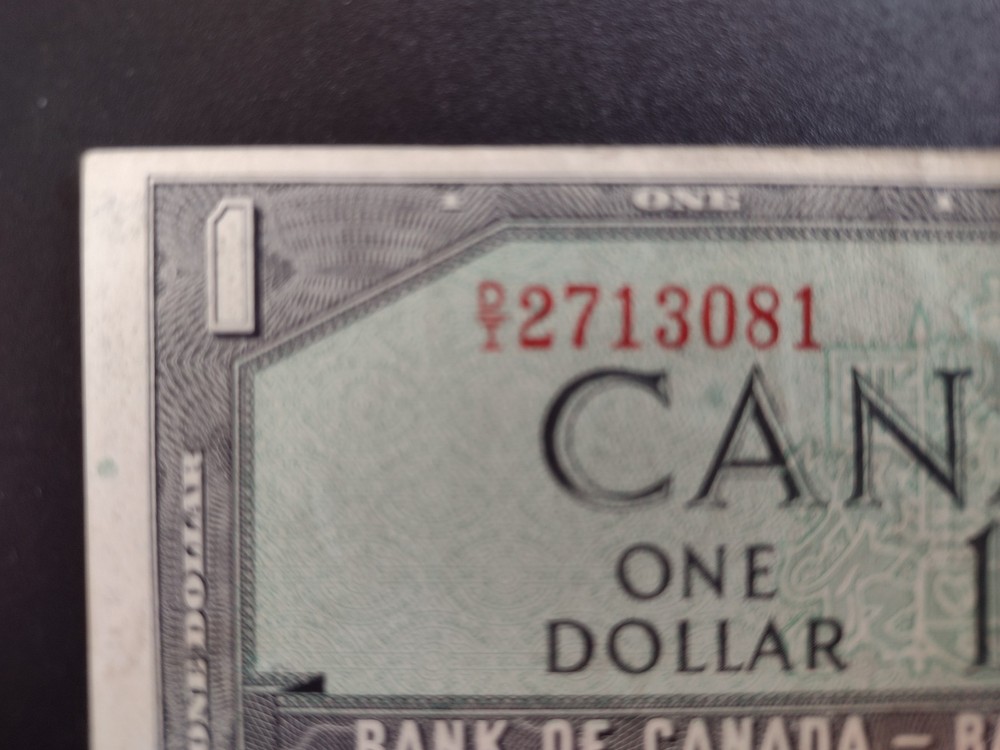 1954 Canada 1 Dollar Banknote -Better Grade- V359