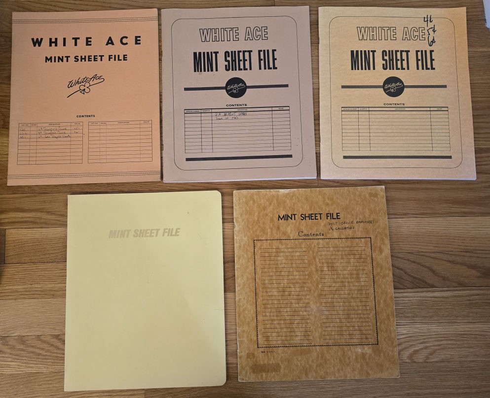 Lot of 5 White Ace & Anco Standard Mint Sheet Files, total 83 sheets -10x12 (A)