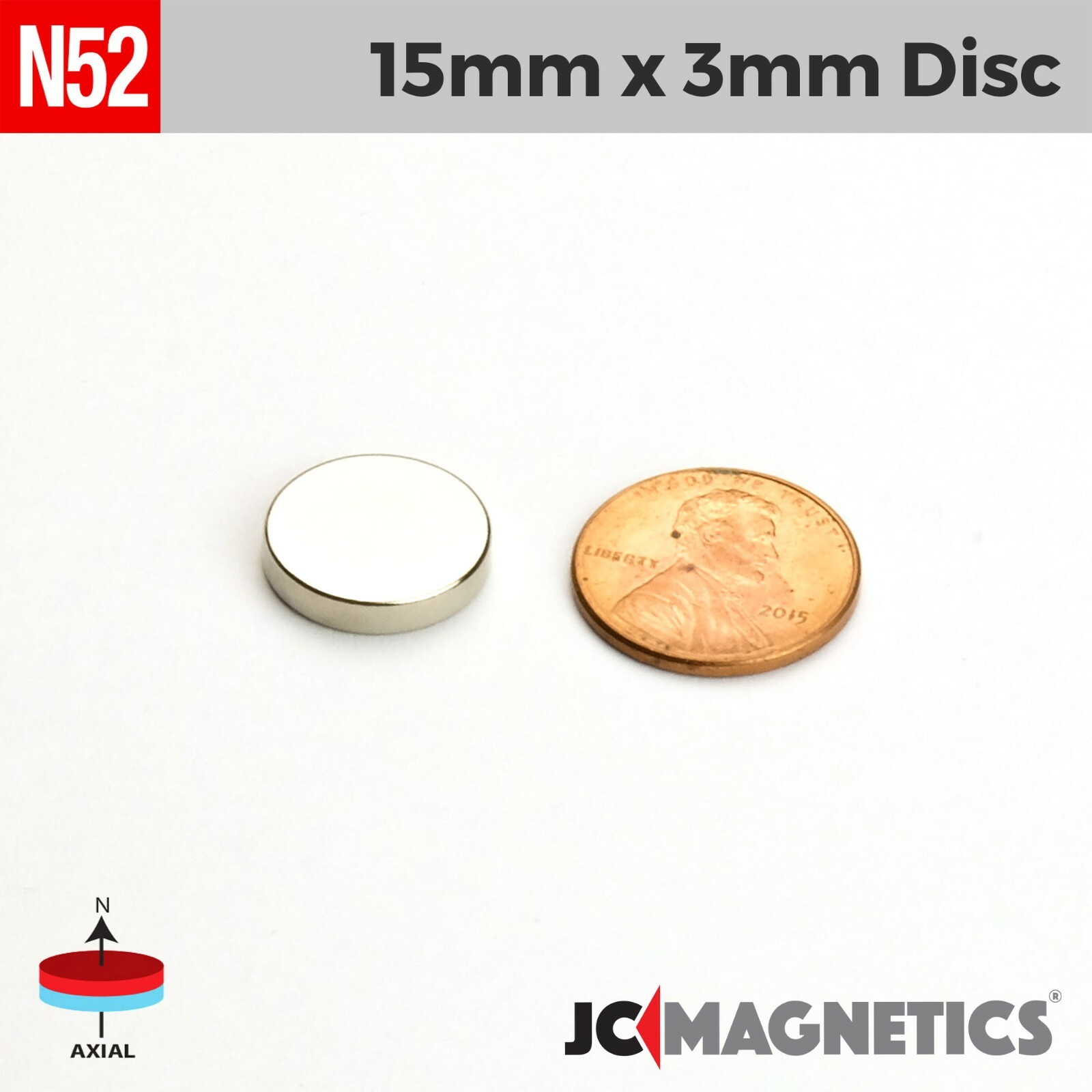 15mm x 3mm N52 Super Strong Rare Earth Neodymium Magnet Round Disc 15x3mm