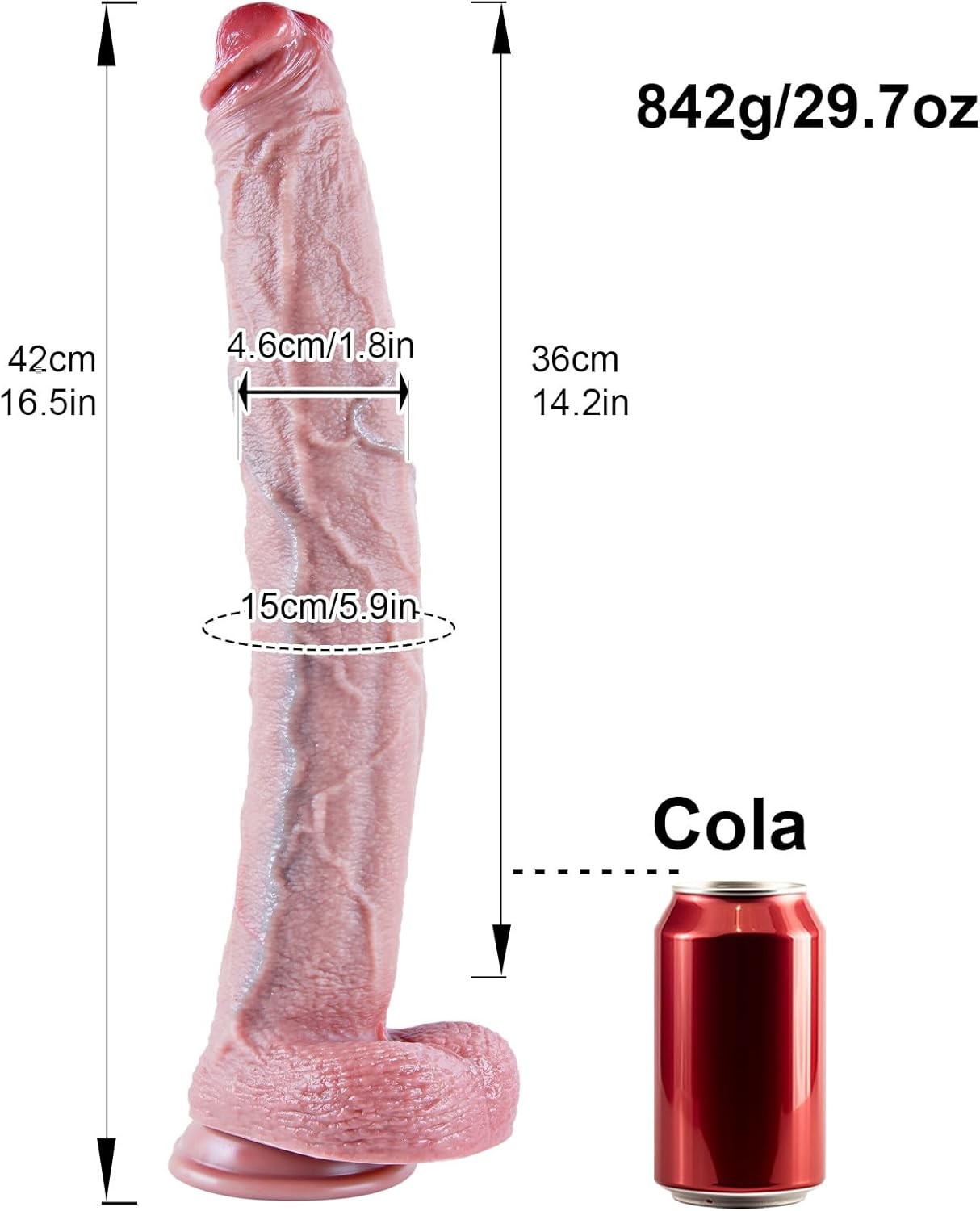 16.5 inch Giant Extra Long Dildo, Realistic Silicone Thick Dildo with Strong Suc