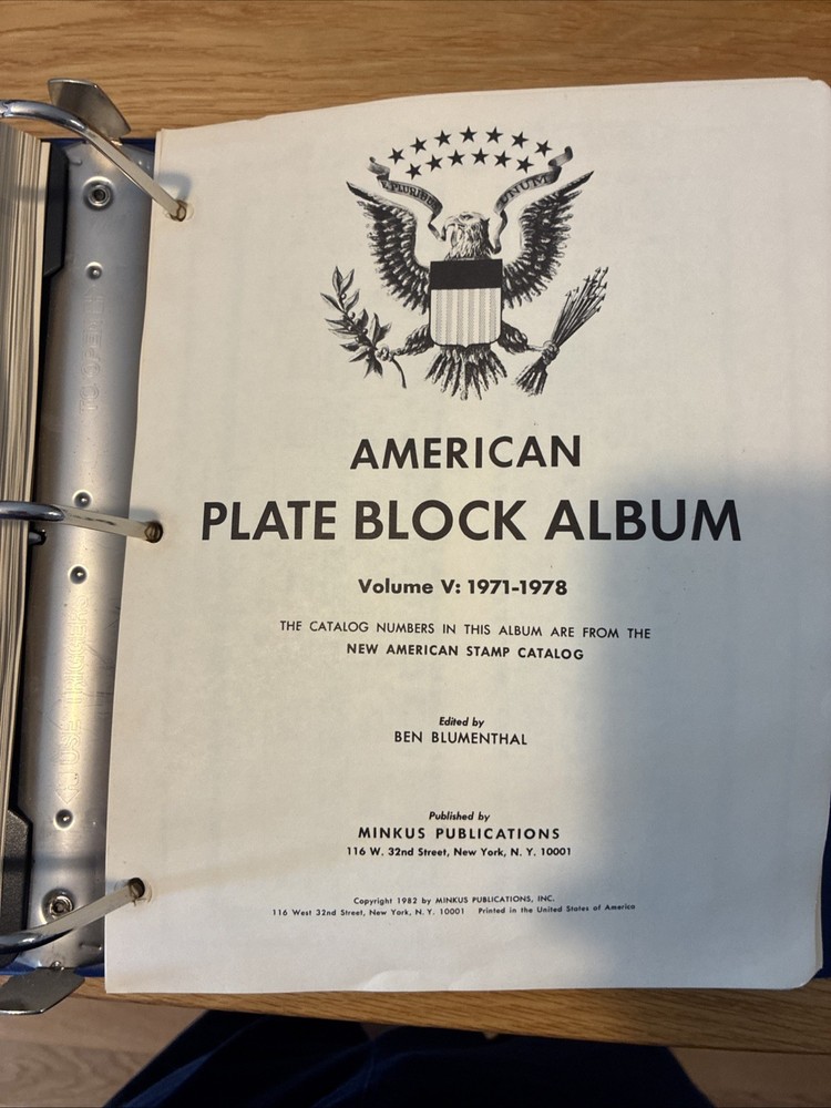 Minkus American Plate Block Album Volume V