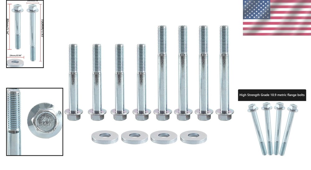 Durable 12pc Engine Stand Bolt Flange Kit - Complete Set for LS Engine Repairs