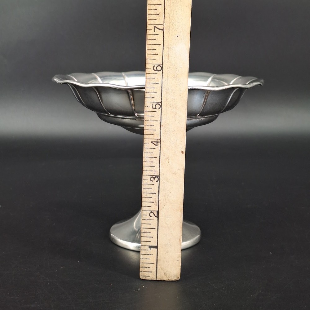 Vintage Art Deco Cheshire Silver Plate Pedestal Dish Compote Comport