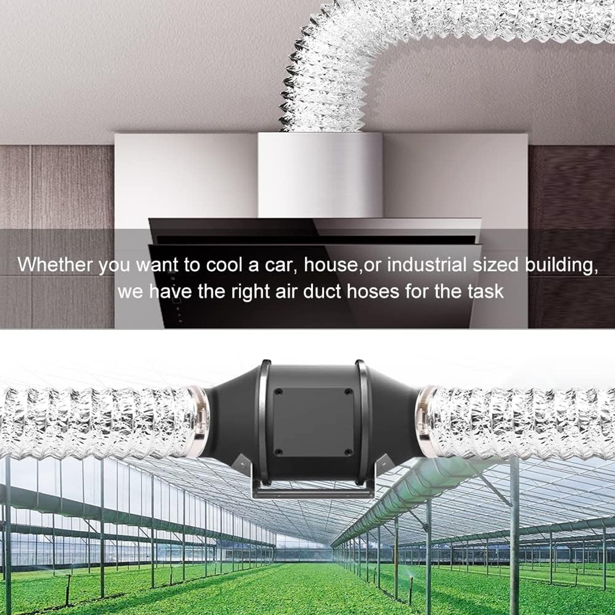 Flexible 4 inch 10 FT Aluminum Ducting Dryer Vent Hose for HVAC Exhaust