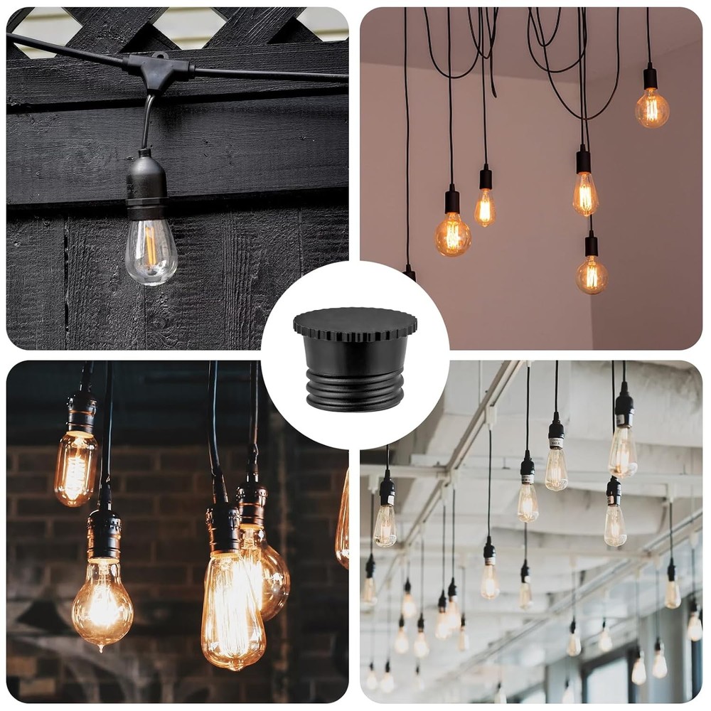 Light Socket Caps, Bulb Socket Safety Covers for String Lights, Fit Standard & R