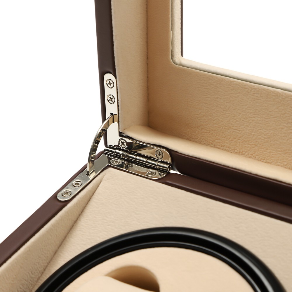 4+6 Automatic Watch Box Automatic Rotation Watch Display Storage Box Cage Brown