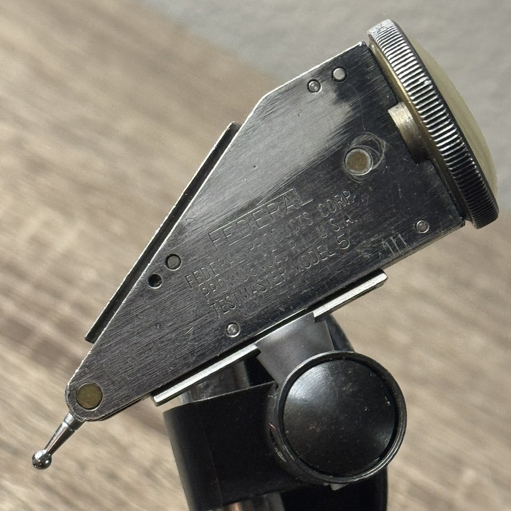 Federal Testmaster Dial Indicator Magnetic Base Holder Stand Model 5 .001”