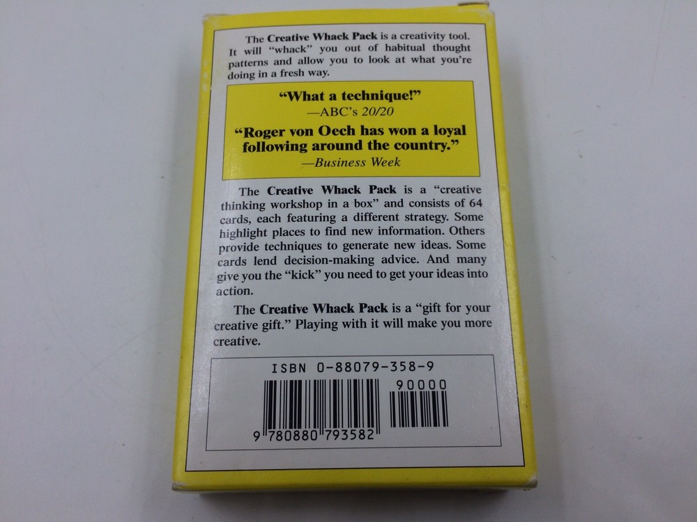 Roger Von Oech's Creative Whack Pack creativity deck cards 64 complete 1992