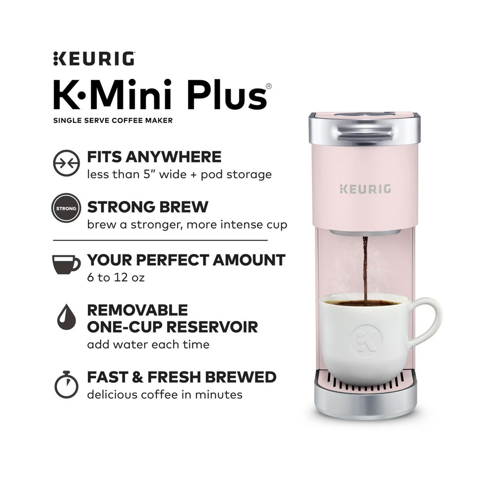 Keurig K-Mini Plus Single Serve Coffee Maker (Dusty Rose, Refurbished)