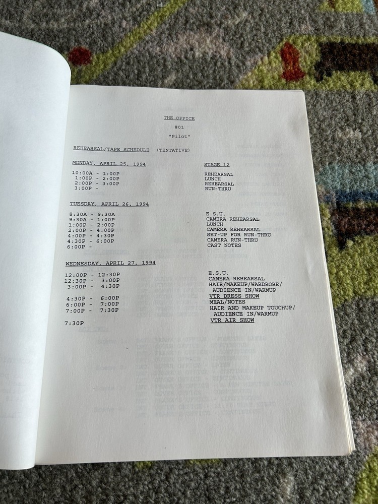The Office Susan Beavers 1994 Final Draft Pilot Tv Show Original Script