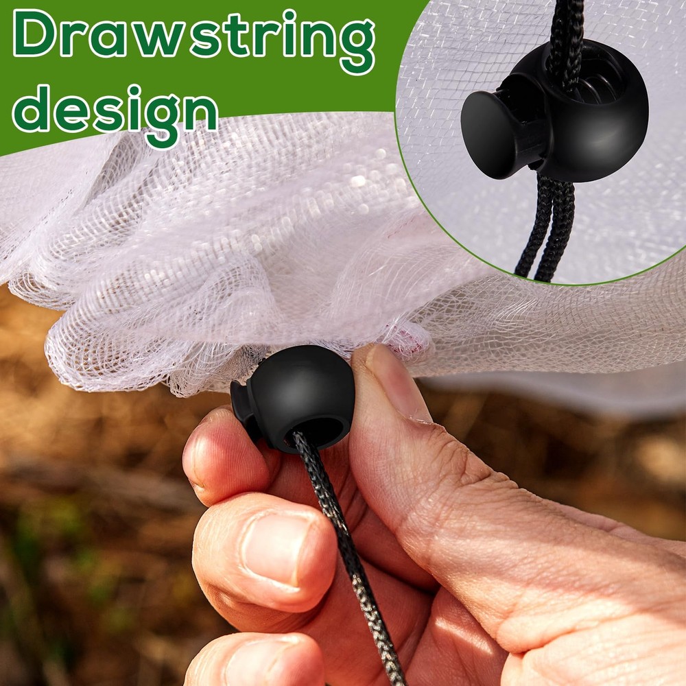 2PCS Fruit Tree Netting with Drawstring, 7 x 6ft 6 x 7FT/2Pack, White