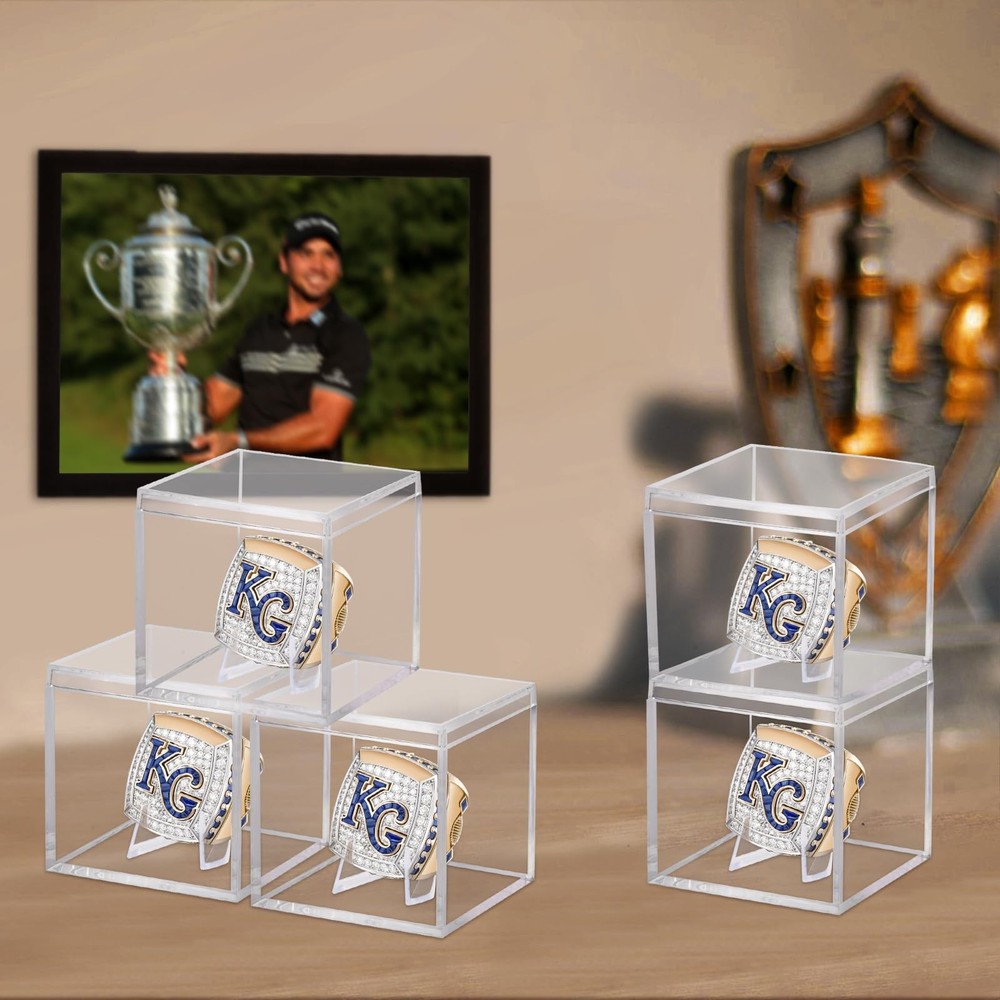 20 Pack Championship Ring Display Case Clear Acrylic 20 Pack, 20
