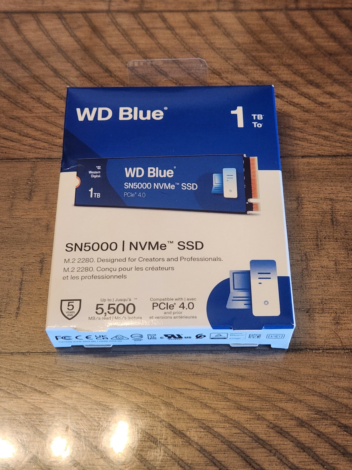 Western Digital WD Blue SN5000 1TB NVMe PCIe Gen4 M.2 SSD - New Sealed