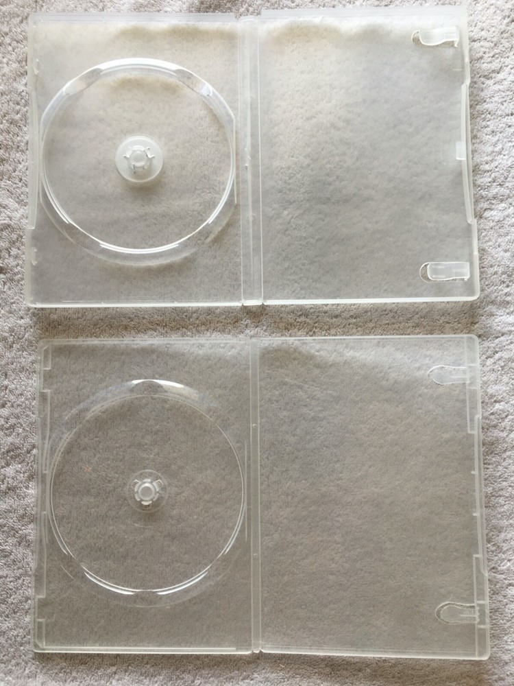 DVD Replacement Cases movie storage shells 2 disc 1 disc black clear