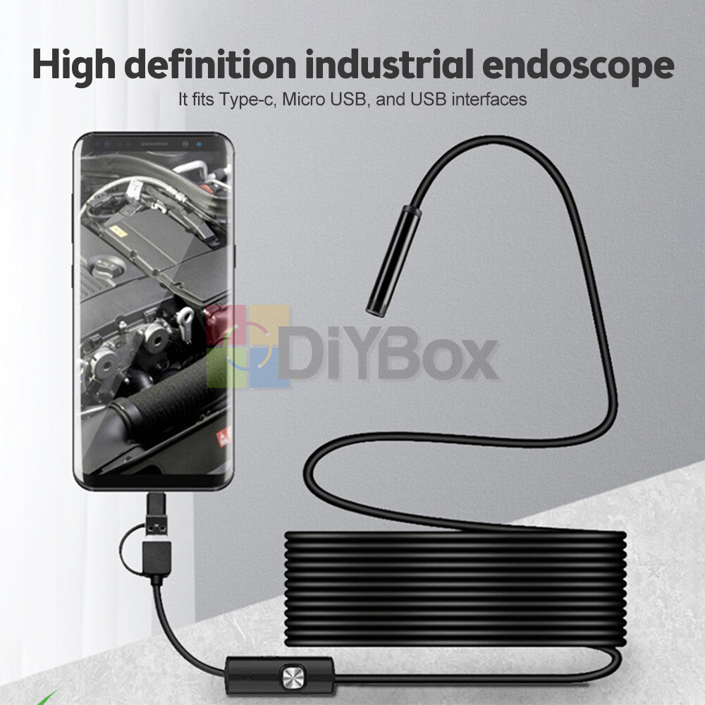 Endoscope Borescope w/ 6LED Mini Inspection USB Camera Scope Borescope 1/3.5/5m