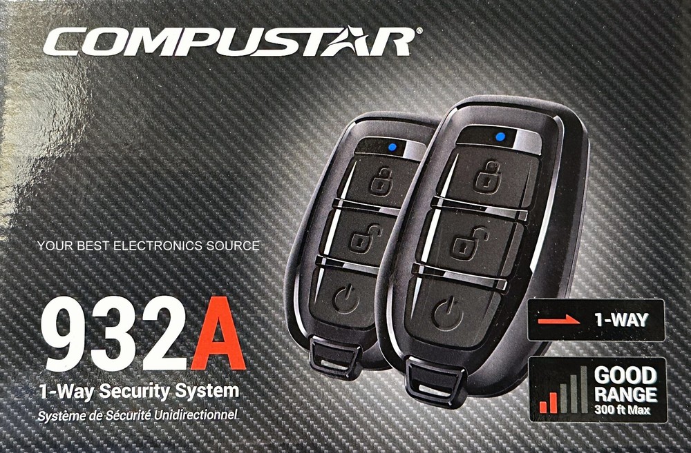 NEW Compustar CS932-A, 1-Way Security/Alarm, Keyless Entry, Shock Sensor