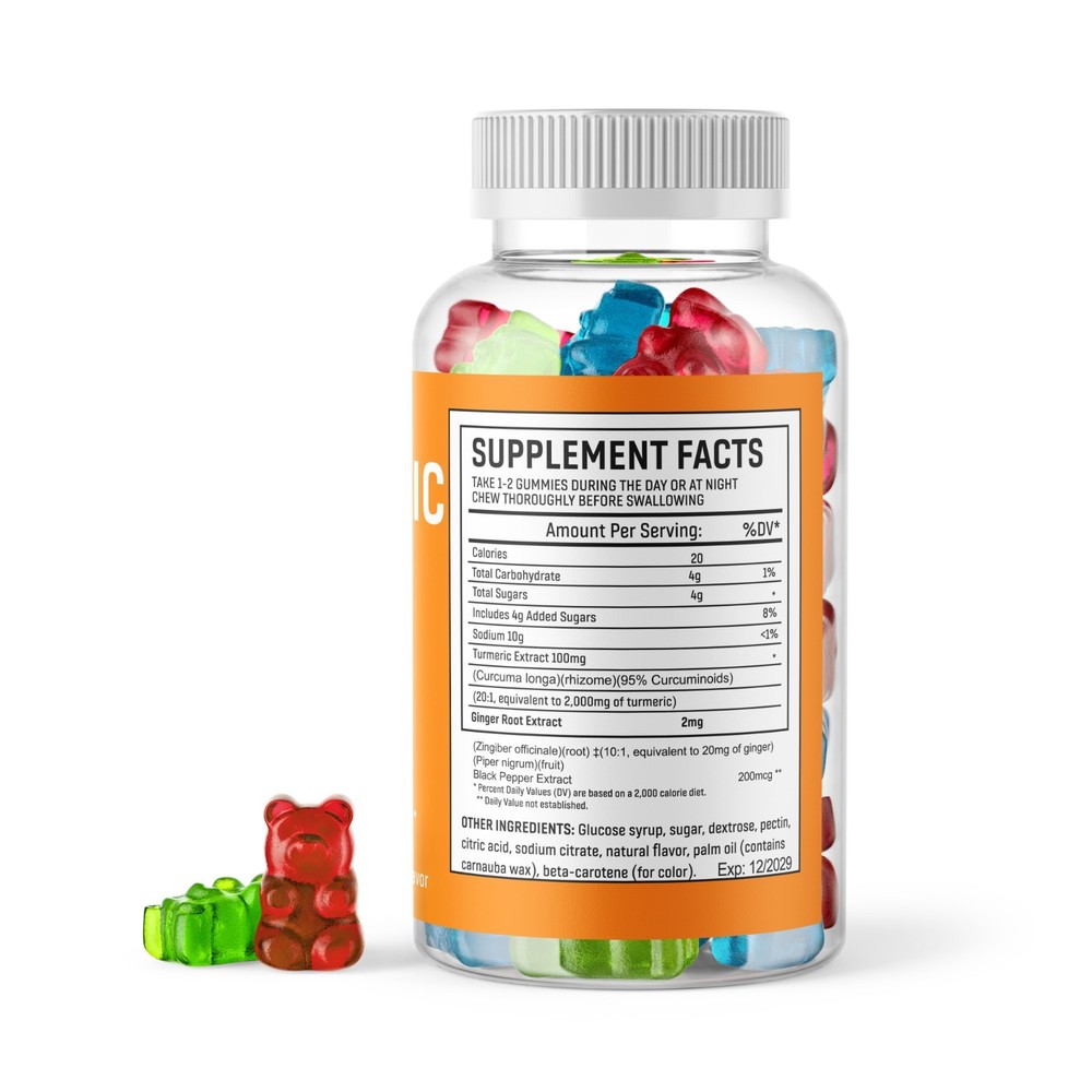 60 GUMMIES Turmeric Gummies 2,000mg Tumeric per serving Ginger Root