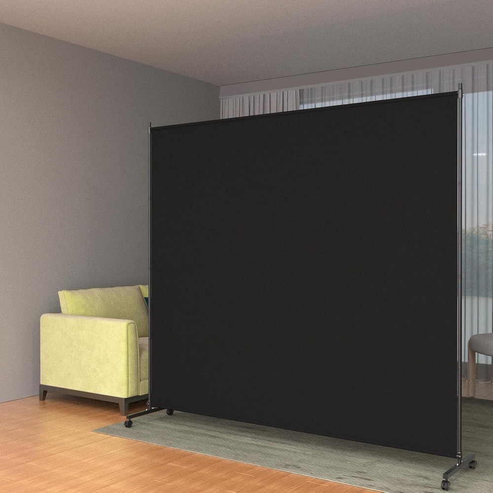 Single Panel Room Divider/Privacy Screen W/ Caster Wheels & Brakes Stylish &