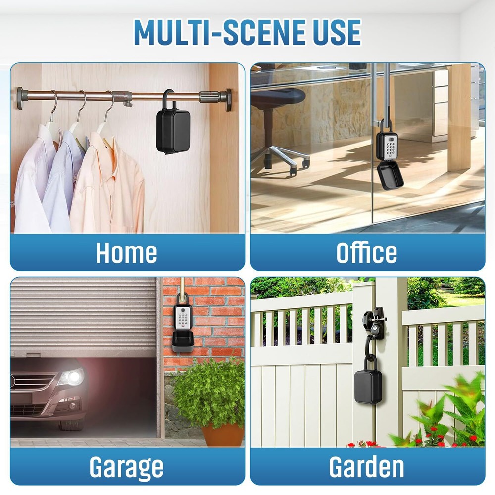 Portable Key Lock Box Waterproof Sturdy Lock Box for Keys with Code Hide a Ke...