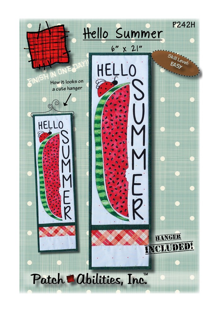 Patch Abilities Hello Summer Pattern with Hanger P242H