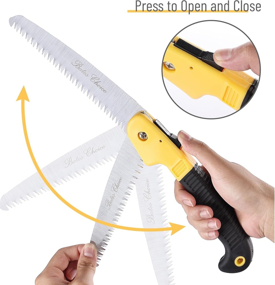 Bates 7-Inch Foldable Camp & Tree Saw Yellow